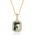 Load image into Gallery viewer, S925 Silver Pendant with Green Moss Stone
