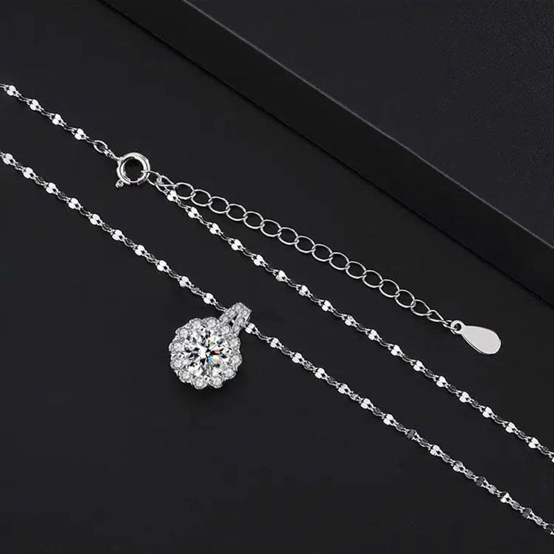 Stunning 925 Sterling Silver Zircon Necklace for Women