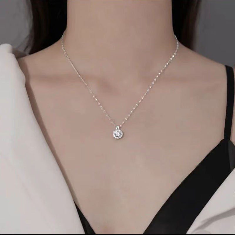 Stunning 925 Sterling Silver Zircon Necklace for Women