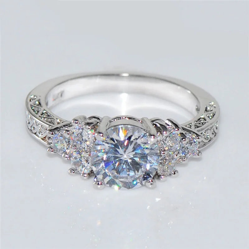 Silver Color Engagement Ring