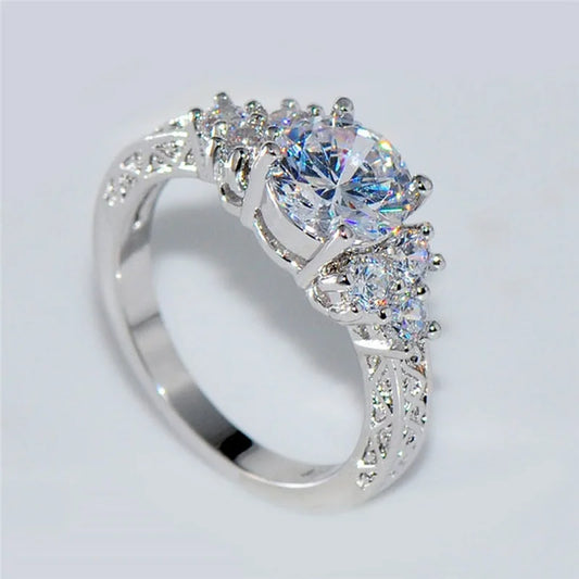 Silver Color Engagement Ring