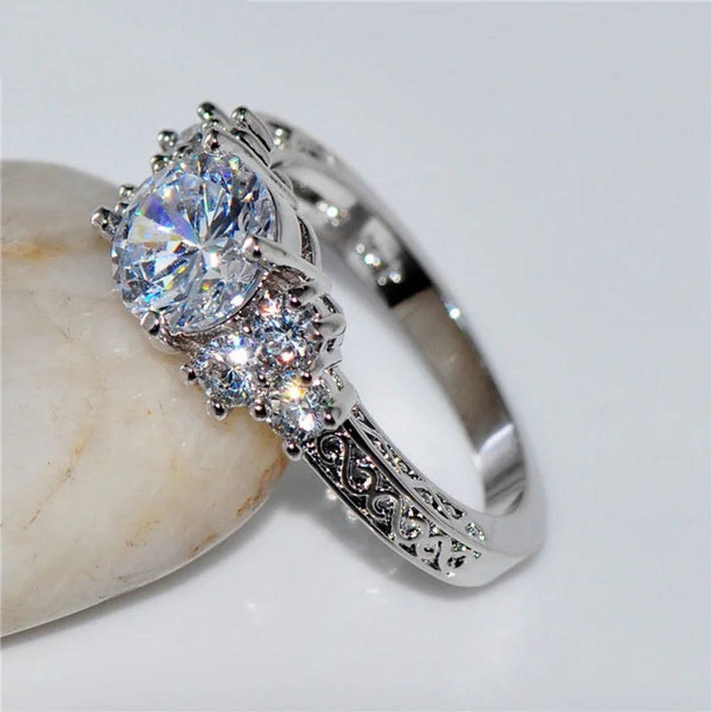 Silver Color Engagement Ring