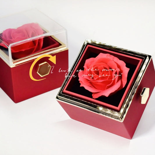 Rotating Soap Flower Rose Gift Box - Creative Jewelry Packaging for Valentine's Day