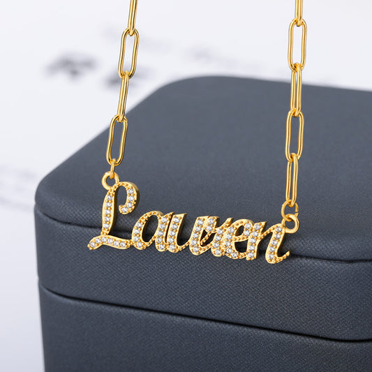 Personalized Custom Letter Necklace with Zircon Name