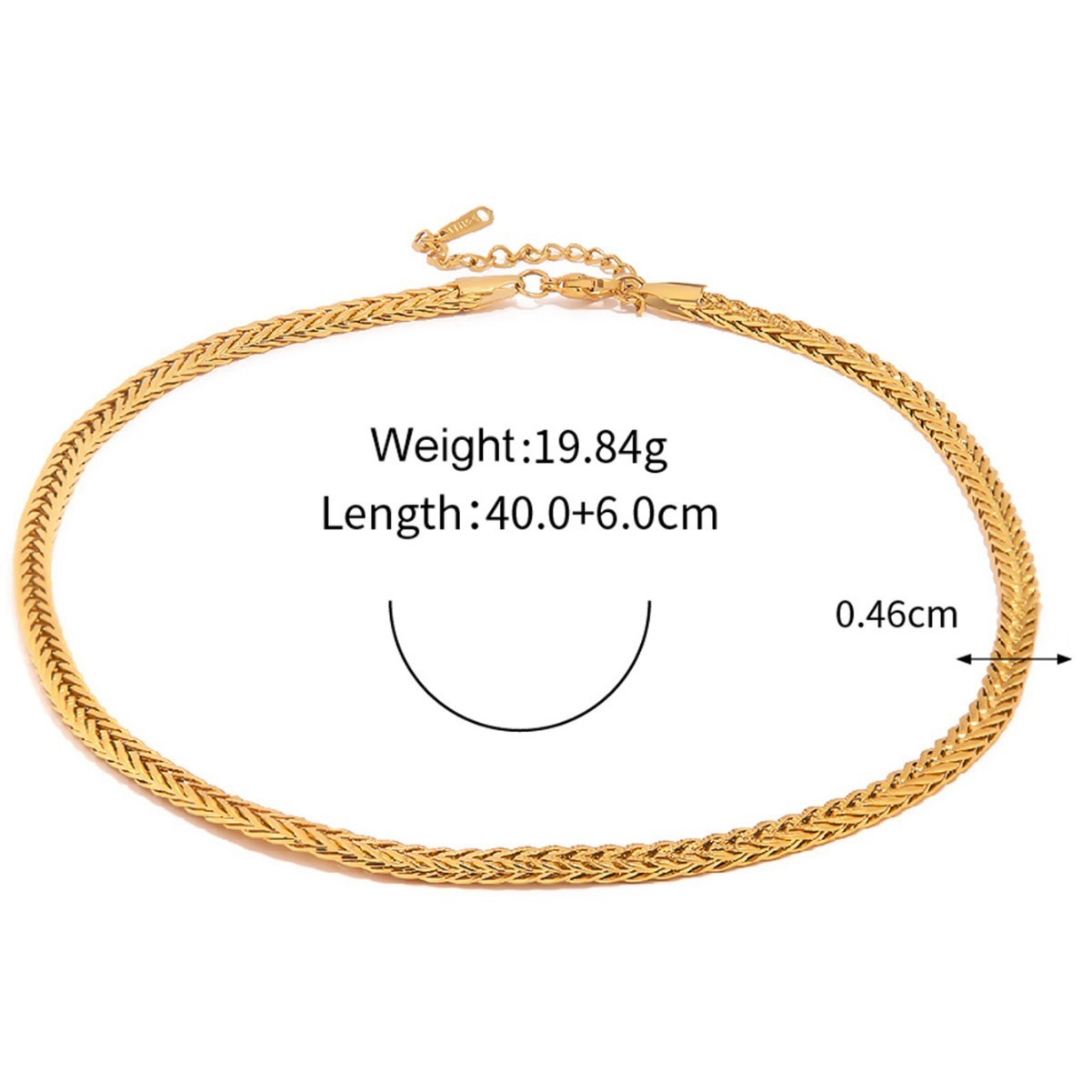 Gold Woven Twist Stainless Steel Necklace - Fashionable and Non-Fading