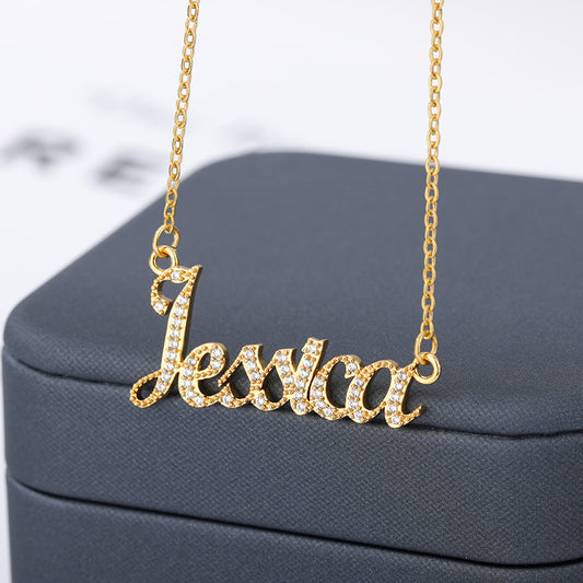 Personalized Custom Letter Necklace with Zircon Name