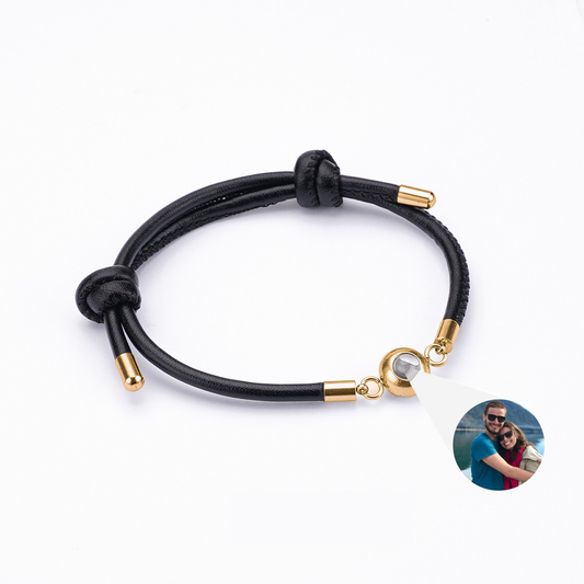 Leather Projection Bracelet with Gift Box