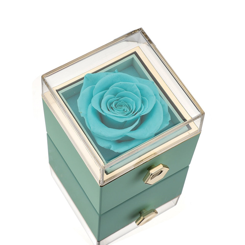 Eternal Rose Box with Projection Ring and Real Rose