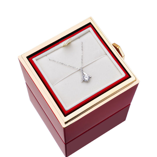 Eternal Rose Box with S925 Necklace and Real Rose