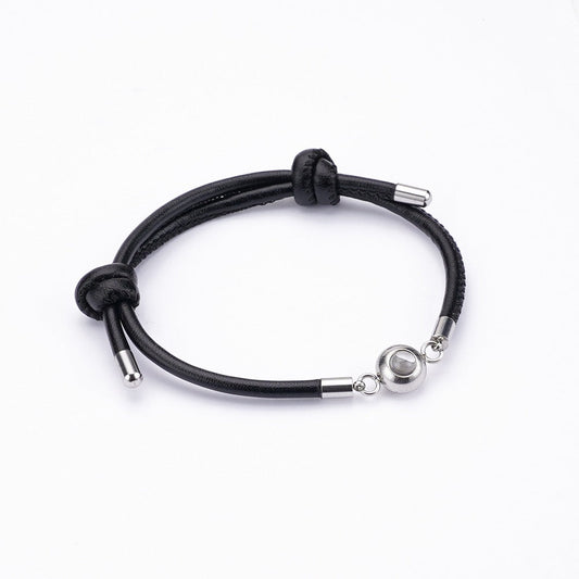 Leather Projection Bracelet with Gift Box