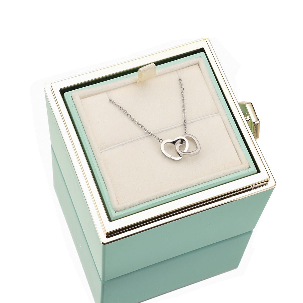 Eternal Rose Box with Engraved Necklace and Real Rose